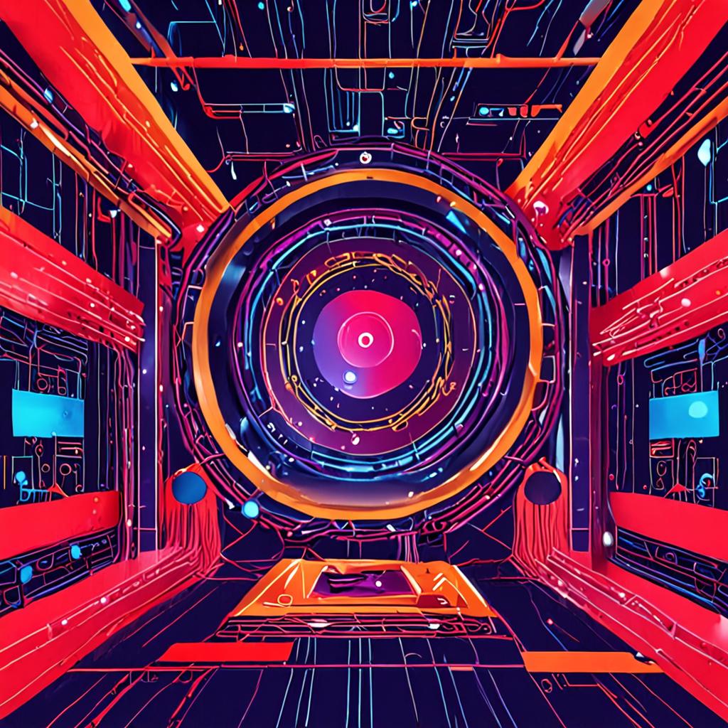 AI chatbot interacting with a network of servers and data streams.