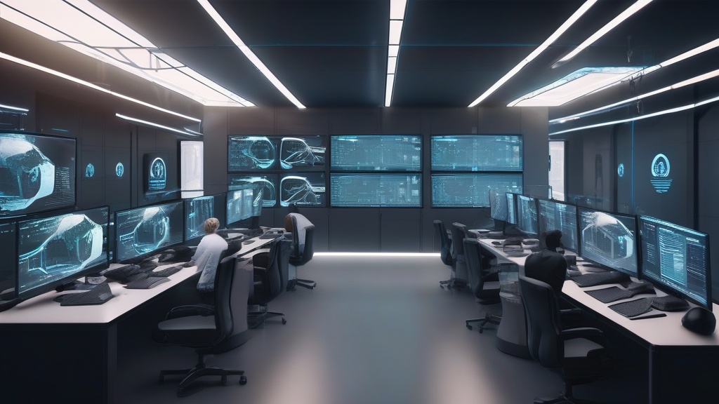 Security operations center with AI monitoring screenshots for phishing detection